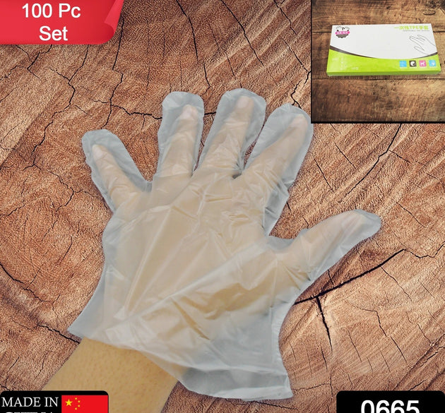 Large clear plastic gloves pack of 100 pieces