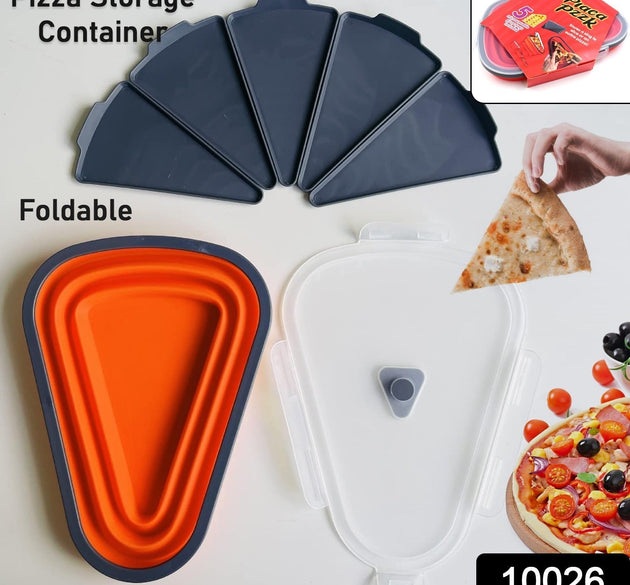 Reusable Pizza Storage Containers with 5 Microwavable Serving Trays, Silicone Container Expandable & Adjustable for Packing Pizza at home / outdoor