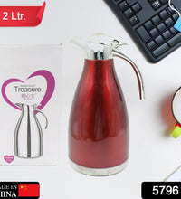 2L stainless steel kettle jug, vacuum insulated for keeping beverages hot or cold.