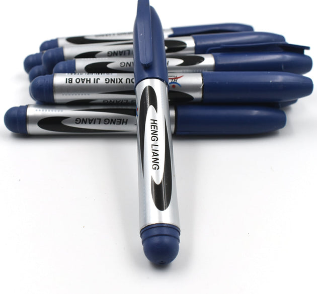 10Pc blue marker and pen set for school and teaching purposes.