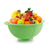 Ganesh plastic basket for fruits and vegetables, different angles.