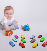 Colorful pull and push cars set