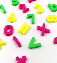 Assorted magnetic number symbols for engaging kids in learning.