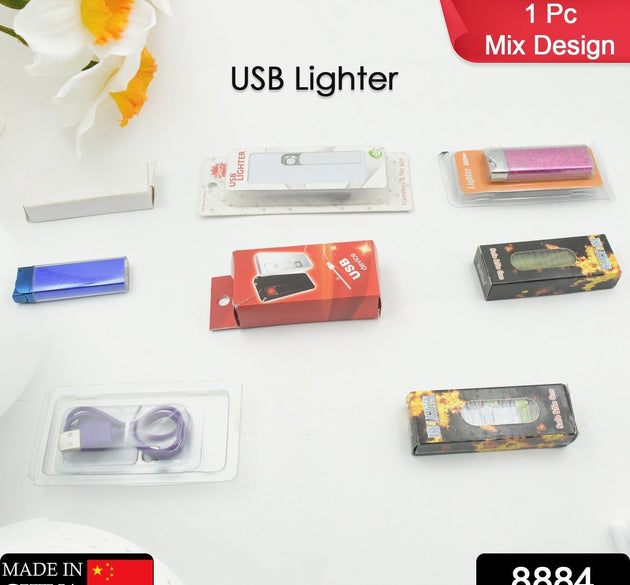 Stylish Electric USB Lighter for Men & Women (Rechargeable, Windproof)