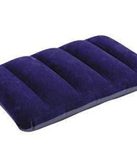 Comfortable blue velvet travel pillow.