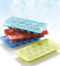 Flexible heart-shaped ice cube mold, easy to release cubes.