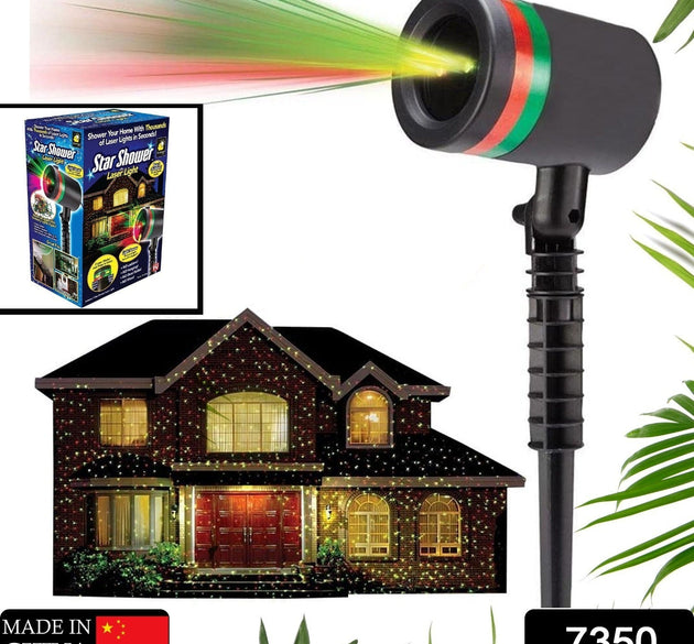 Star motion laser light projector for festive decor