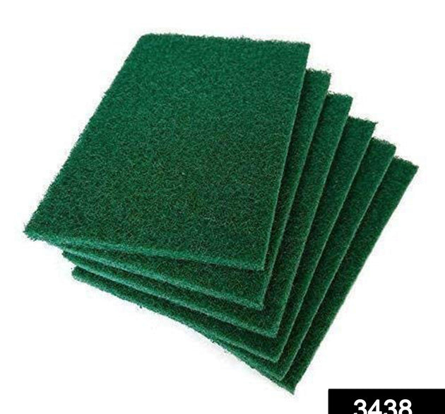 Pack of 6 aqua green scrub sponges for kitchen cleaning.