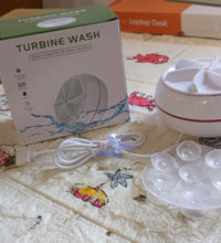 Turbo washing machine with USB cable, lightweight and compact, for home, camping, and college.