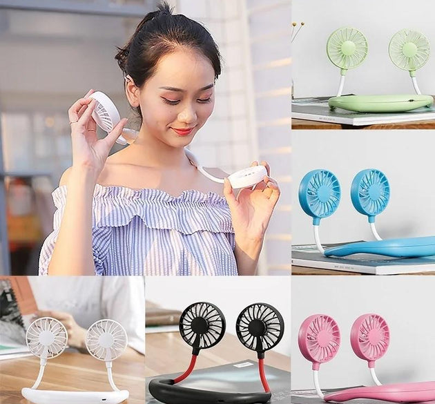 Hands-Free Wearable Neckband Fan