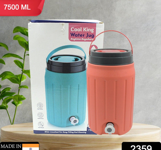 Insulated Water Jug with Tap (7500ml): Leakproof, Travel Cooler