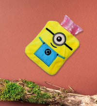 Small Minions hot water bag with cover for pain relief