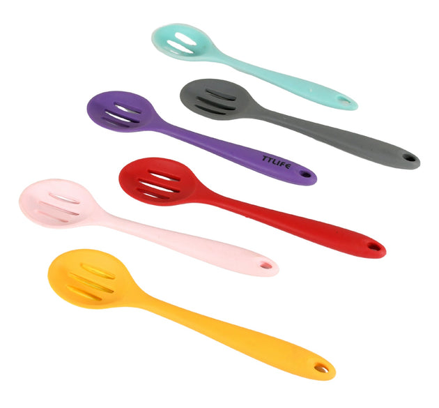 Multipurpose Silicone Spoon, Silicone Basting Spoon Non-Stick Kitchen Utensils Household Gadgets Heat-Resistant Non Stick Spoons Kitchen Cookware Items For Cooking and Baking (6 Pcs Set)