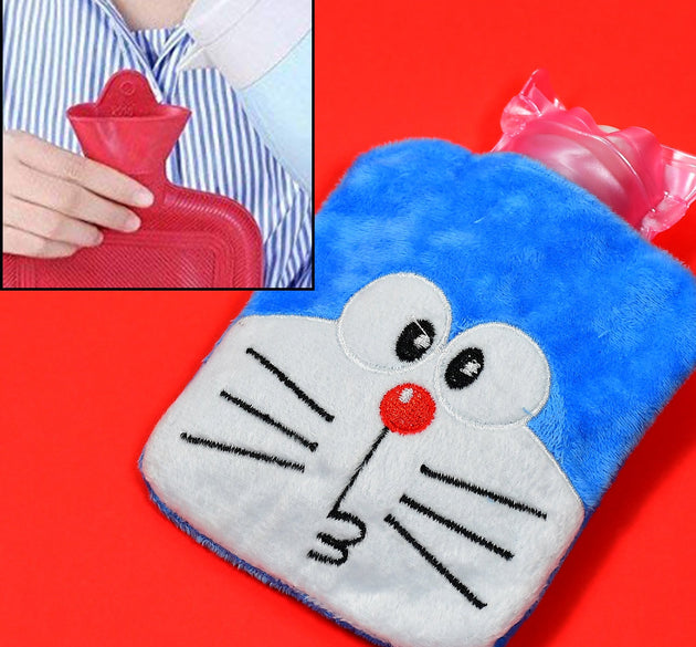 Doremon small Hot Water Bag with Cover for Pain Relief, Neck, Shoulder Pain and Hand, Feet Warmer, Menstrual Cramps.