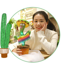 Plush dancing cactus toy with cheerful expressions