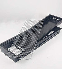 Lightweight folding BBQ grill for easy transport.