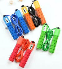 Electronic skipping rope with counter for fitness.