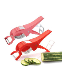 Vegetable cutter with peeler attachment