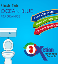 Ocean blue flush tab for toilet cleaning, 50 grams.