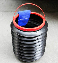 Top view of foldable bucket demonstrating its compact and expandable design.