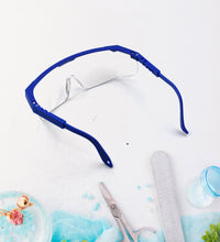 Safety glasses with UV protection and adjustable fit