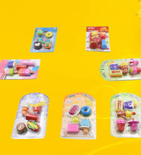 Eraser set with various shapes