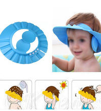 Soft and adjustable shower cap for baby’s safety.