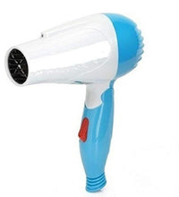 Hair dryer with foldable design and 2 speeds.