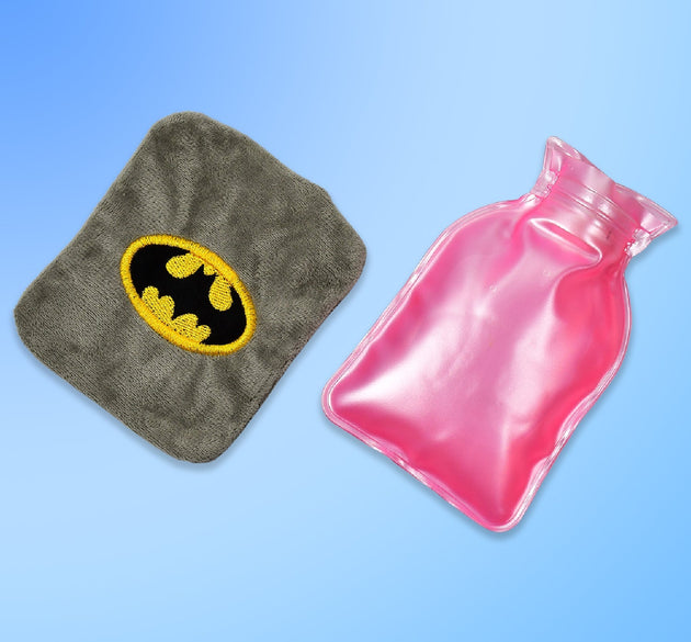 Batman-themed small hot water bag for pain relief