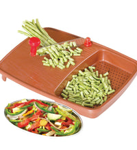 Household cut and wash box with tray, perfect for preparing fruits and vegetables.