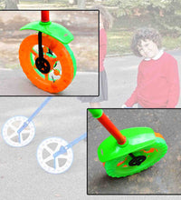 Push toy for kids with light-up wheel and handle