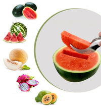 Kitchen gadget for coring and slicing melons and cantaloupe