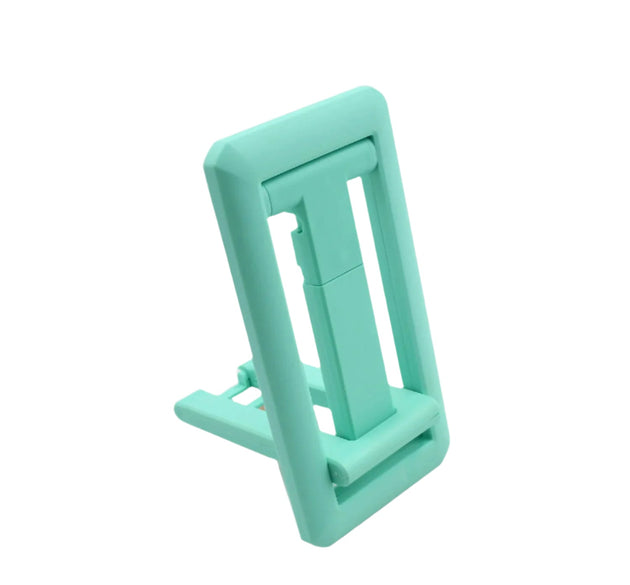 Mobile phone holder with adjustable height, foldable design