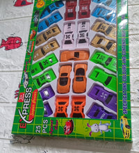 25-piece set of colorful and diverse toy cars from the Super Racer series