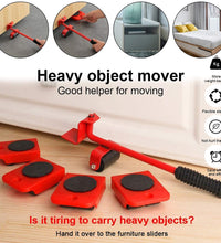 Furniture shifting tools demonstrating their application.