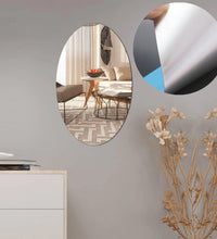 Decorative adhesive mirror tiles for bathroom walls