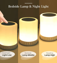 Wireless LED night light with Bluetooth speaker and touch controls