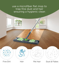 Multipurpose cleaning mop, microfiber, 360-degree rotating head, telescopic handle.