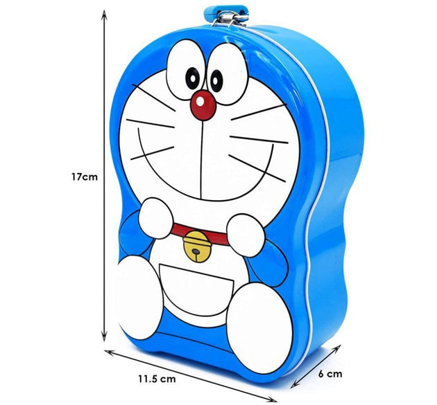 Metal money box with cartoon character design for children to save coins