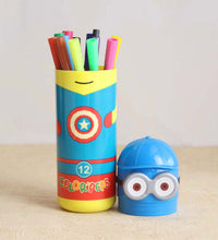 Minions sketch pen set with colorful pens and an attractive case.