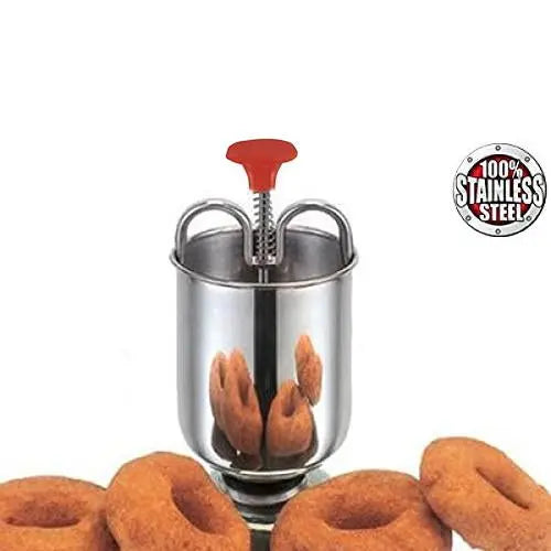 Stainless steel vada and donut maker, close-up view