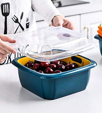 Multifunctional food drainer basket with double layers