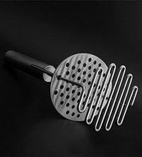 Stainless steel hand masher for mashing potatoes and vegetables