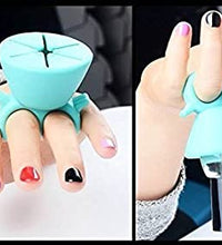 Nail polish holder with stand, manicure and pedicure tools