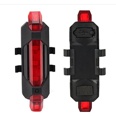 Red waterproof front LED light for bicycles.