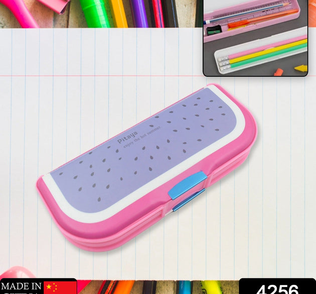 Cartoon pencil box with two compartments for kids