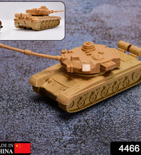 Army tank toy with pull back feature, close-up view