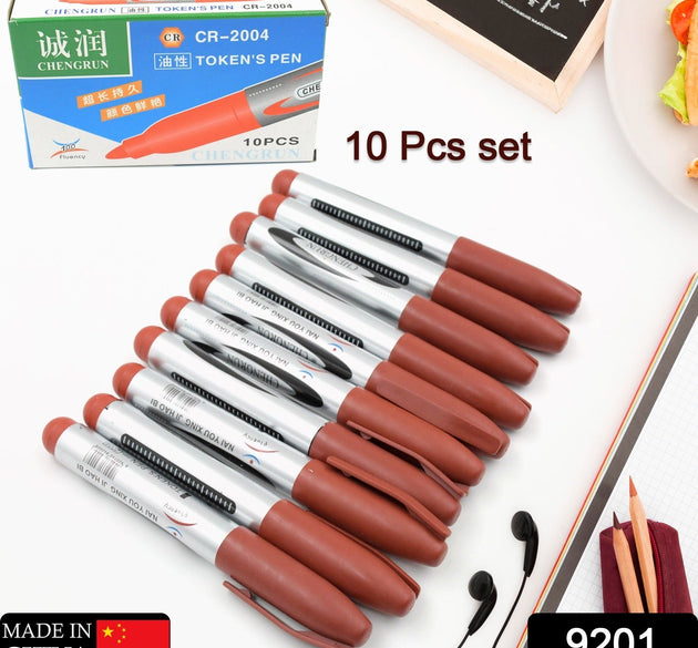 10Pc Marron Marker and pen used in studies and teaching white boards in schools and institutes for students (10 Pc Set)