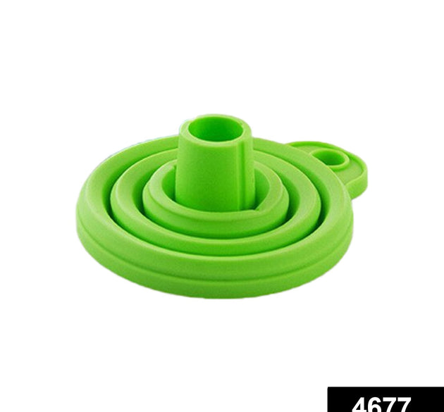 Silicone funnel for pouring oil and sauces.