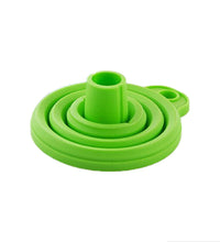 Silicone funnel for pouring oil and sauces.